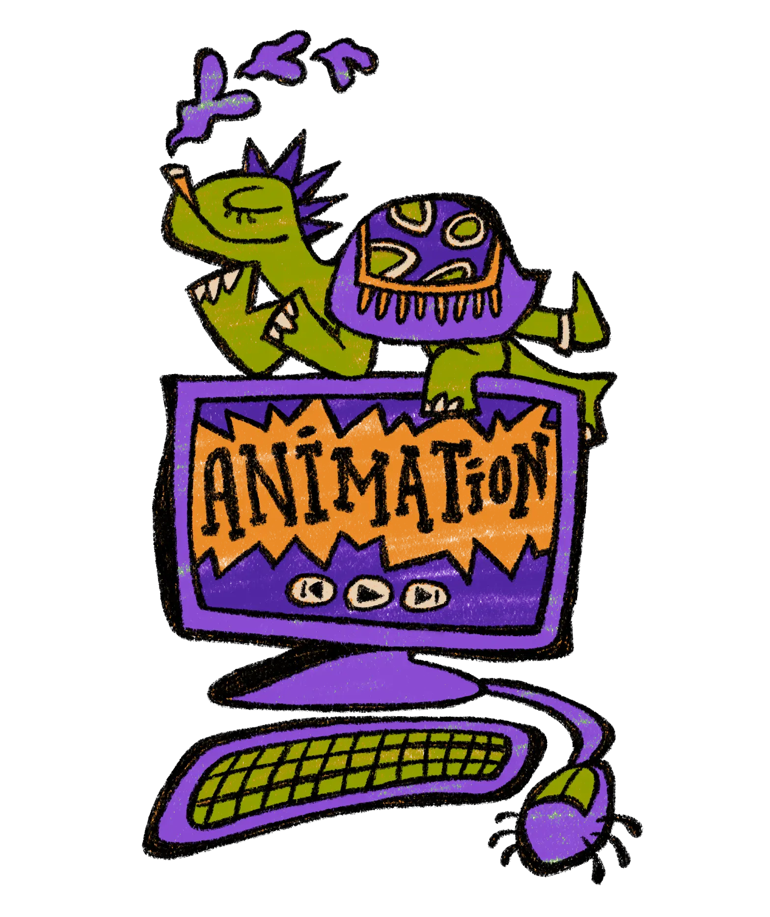 Turtle holding clapperboard – Animation section
